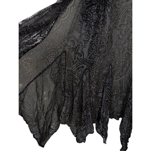Burnout Velvet Paisley Beaded Kimono Duster - Picture 7 of 10